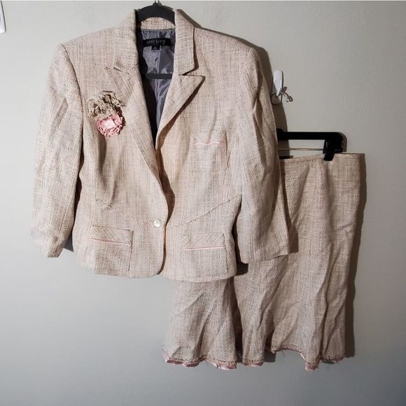 Anne Klein‎ rosettes boulce suit jacket and tulip skirt plus size 14 - Picture 1 of 9